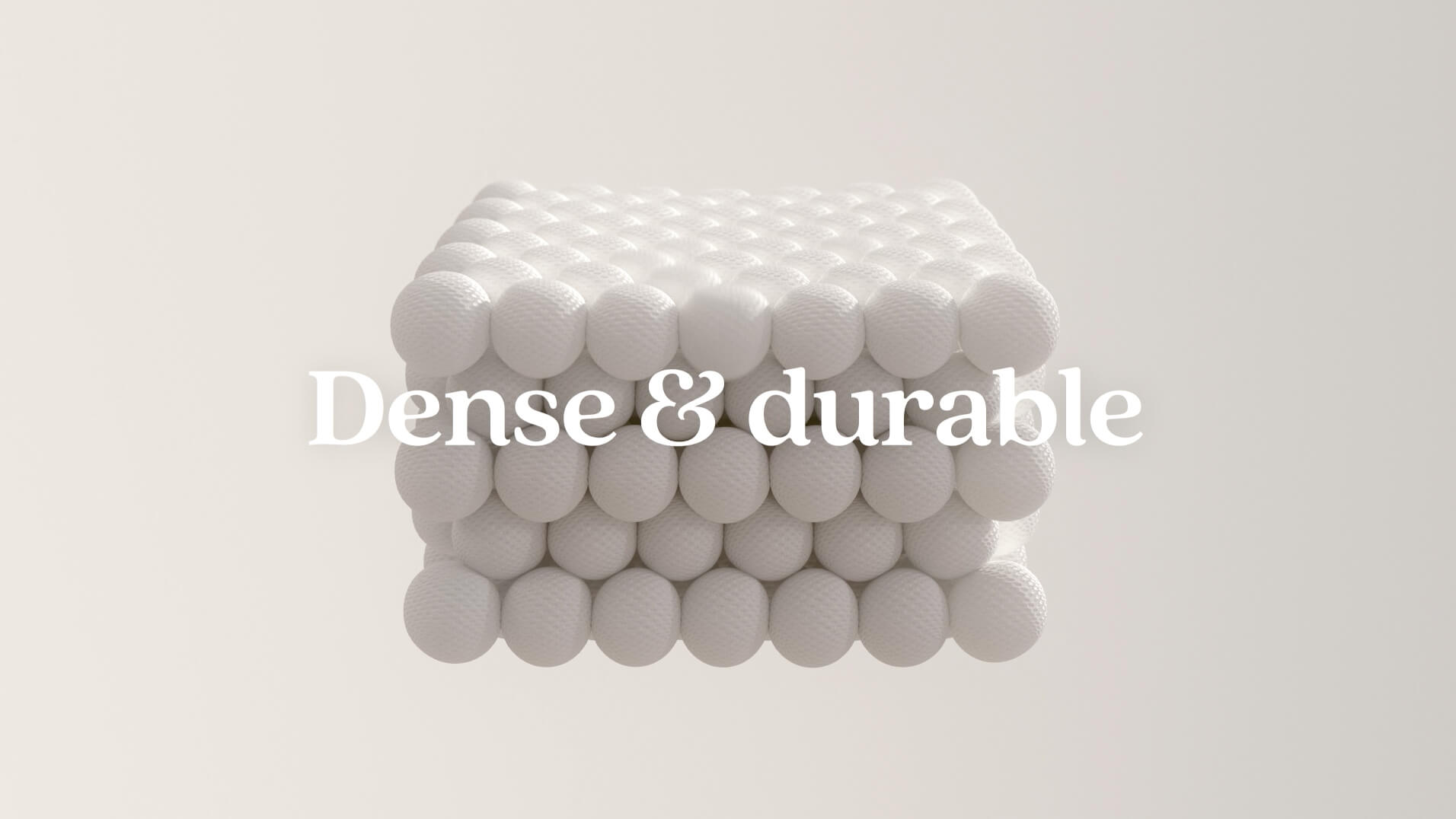 Koala Kloudcell television campaign commercial showing CGI graphics that says dense and durable.