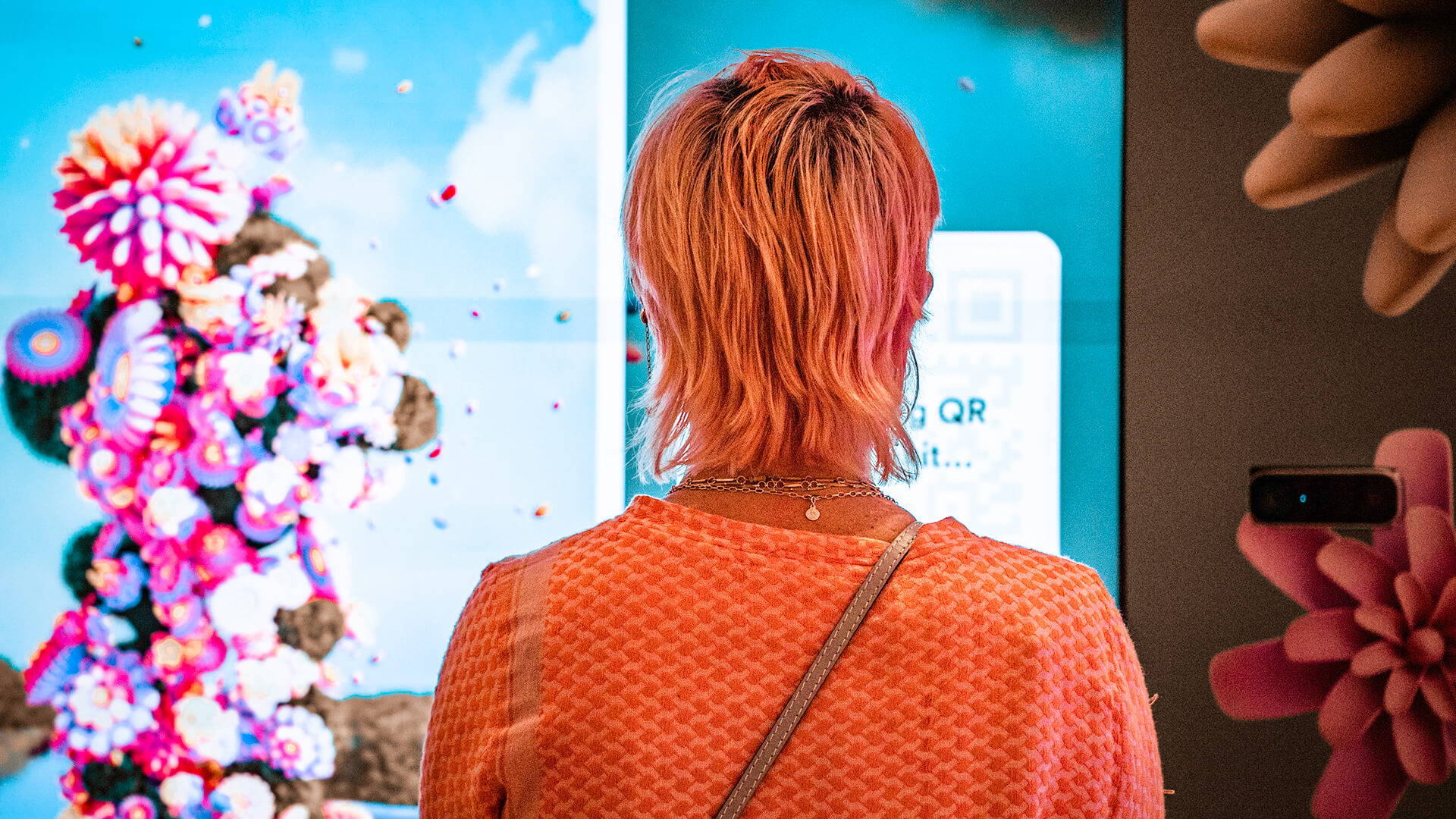 Shoppers interacting with the VANDAL Magic Mirror™ for the Macquarie Center 'Spring Into Action' Experiential campaign