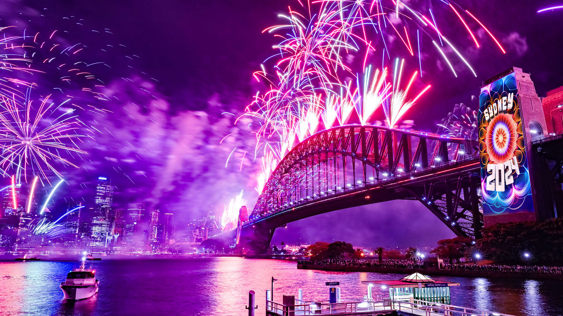 New Years Eve Celebrations and Fireworks on the Sydney Harbour Bridge